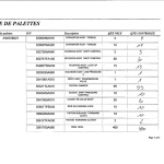 Feuille d’inventaire palette